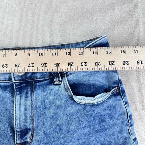 Maurice’s Jeans Women’s M (10) Blue Acid Washed High Rise Stretch Raw Hem Ankle - Picture 6 of 9